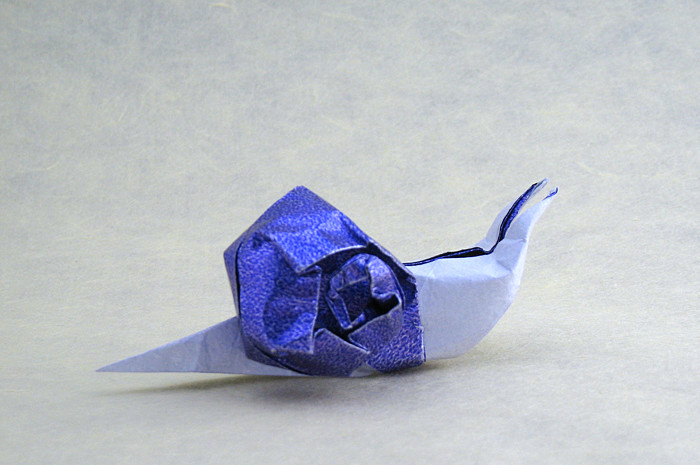 Origami Snail by Jozsef Zsebe folded by Gilad Aharoni
