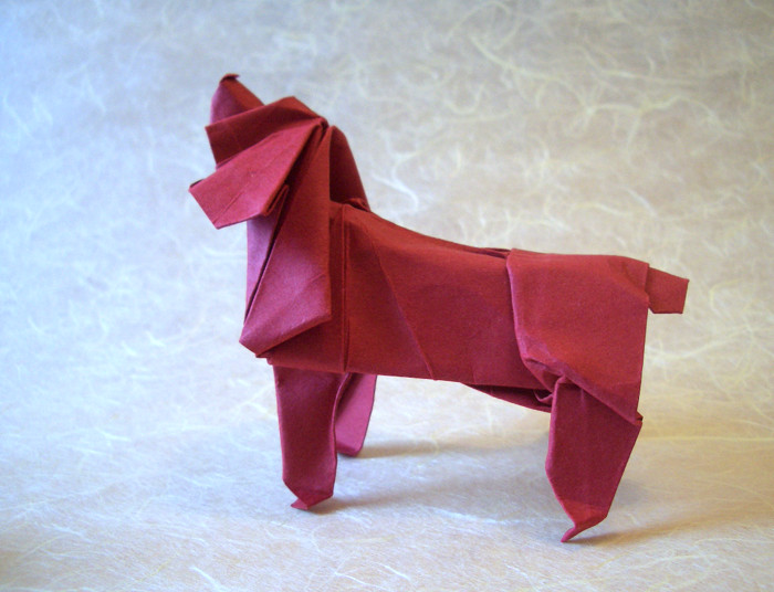 Origami Cocker spaniel by Satoshi Kamiya folded by Gilad Aharoni