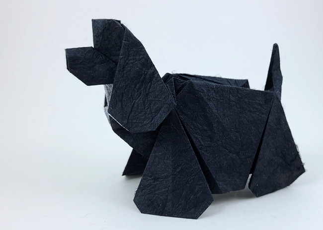 Origami American cocker spaniel by Hideo Komatsu folded by Gilad Aharoni