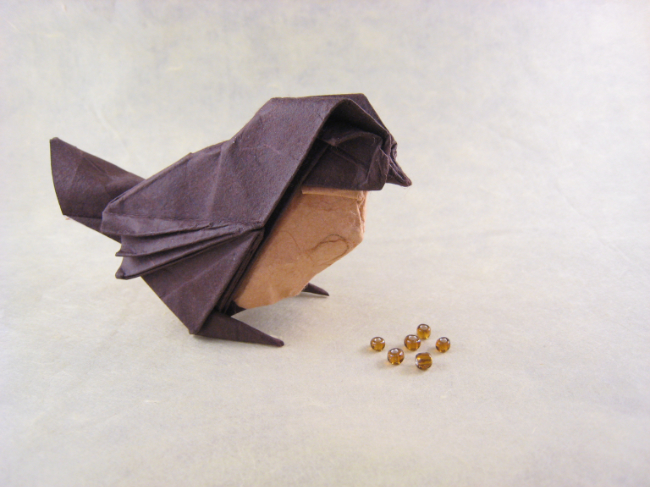 Origami Sparrow by Roman Diaz folded by Gilad Aharoni