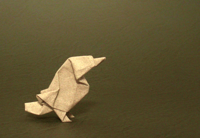 Origami Sparrow by Kunihiko Kasahara folded by Gilad Aharoni