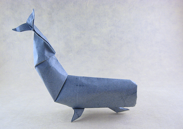 Origami Sperm whale by Roman Diaz folded by Gilad Aharoni