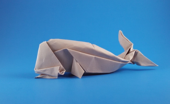 Origami Sperm whale by John Montroll folded by Gilad Aharoni