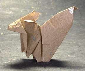 Origami Squirrel by Kunihiko Kasahara folded by Gilad Aharoni
