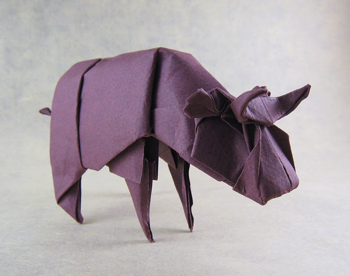 Origami Steer by Roman Diaz folded by Gilad Aharoni