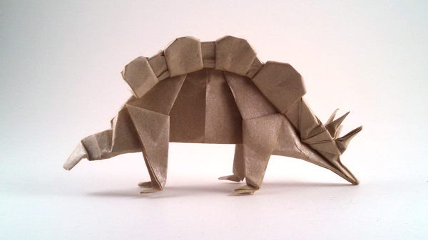 Origami Stegosaurus by Fukui Hisao folded by Gilad Aharoni
