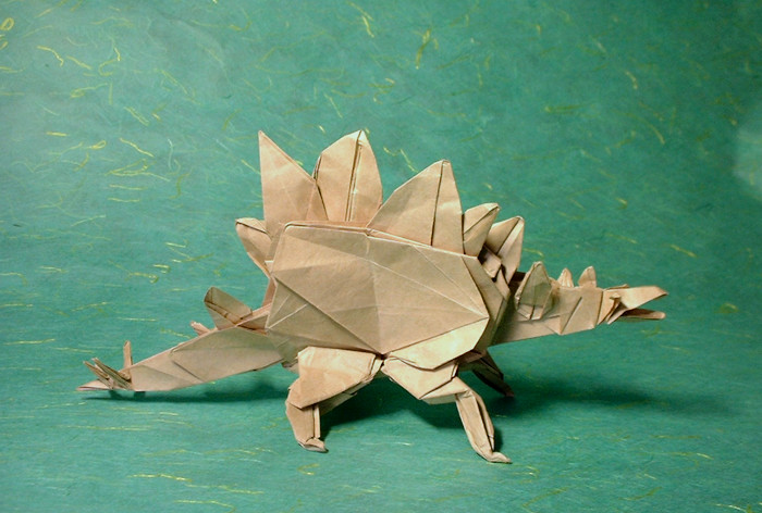 Origami Stegosaurus by Ronald Koh folded by Gilad Aharoni