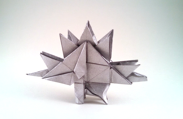 Origami Stegosaurus by Zsolt Sebok folded by Gilad Aharoni