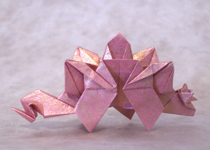 Origami Stegosaurus by Yamada Katsuhisa folded by Gilad Aharoni