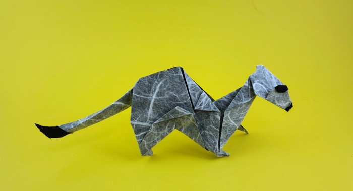 Origami Stoat by Sebastien Limet (Sebl) folded by Gilad Aharoni