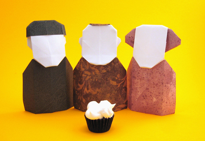 Origami The Three Stooges by Gilad Aharoni folded by Gilad Aharoni