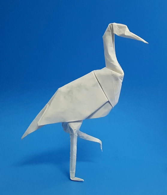 Origami White stork by John Montroll folded by Gilad Aharoni