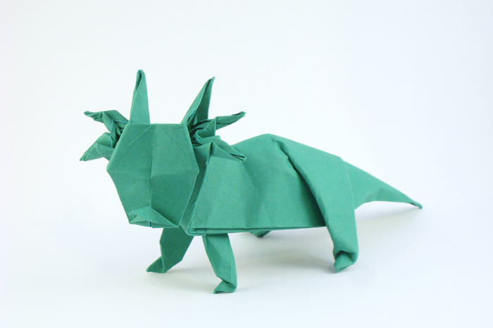Origami Styracosaurus by John Montroll folded by Gilad Aharoni