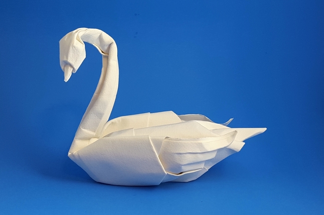 Origami Swan by Eric Joisel folded by Gilad Aharoni