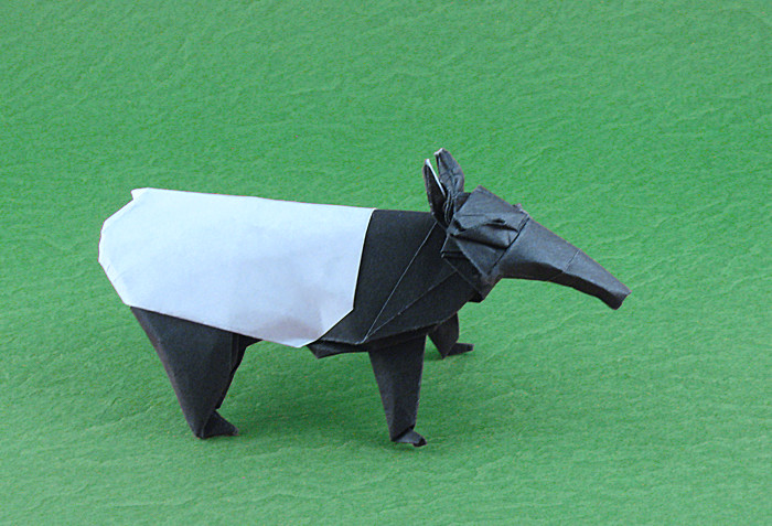 Origami Malayan tapir by Quentin Trollip folded by Gilad Aharoni