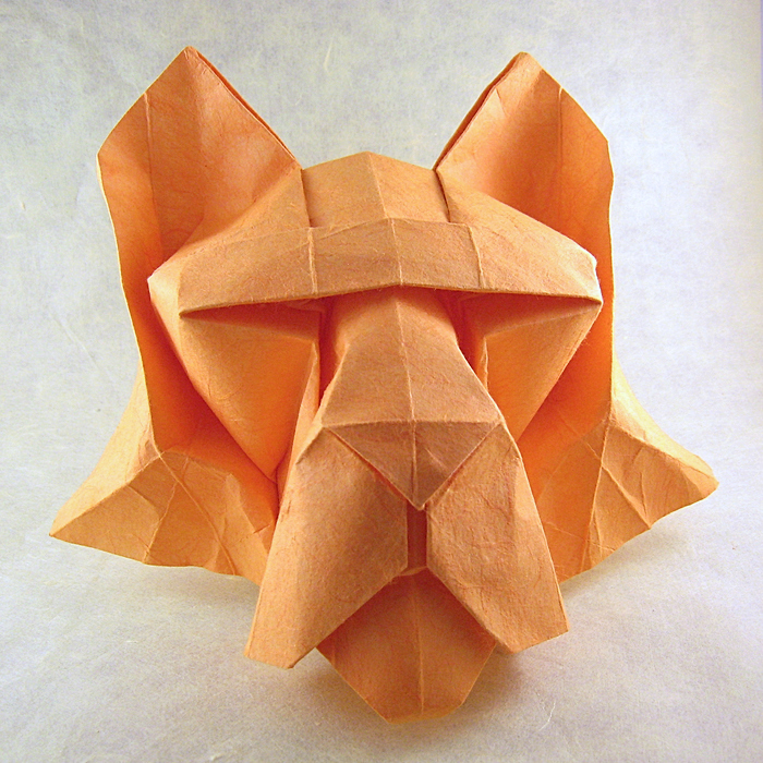Origami Tiger's head by Roman Diaz folded by Gilad Aharoni