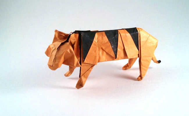Origami Tiger by Ondrej E. Cibulka folded by Gilad Aharoni