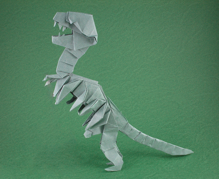 Origami Tyrannosaurus rex skeleton by Peter Budai folded by Gilad Aharoni
