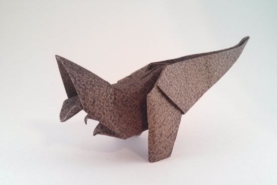 Origami Tyrannosaurus by Jozsef Zsebe folded by Gilad Aharoni