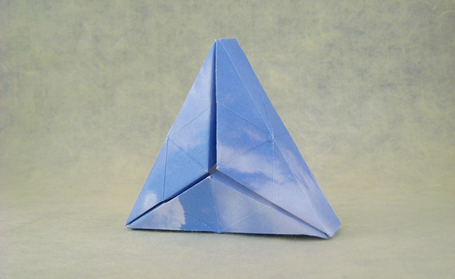 Origami Triangular solid by David Shall folded by Gilad Aharoni