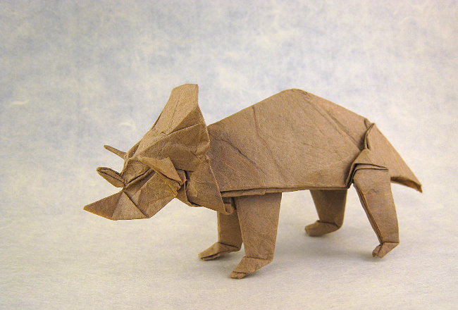 Origami Triceratops by Jun Maekawa folded by Gilad Aharoni