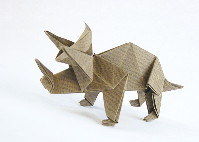 Origami Triceratops by Jun Maekawa folded by Gilad Aharoni