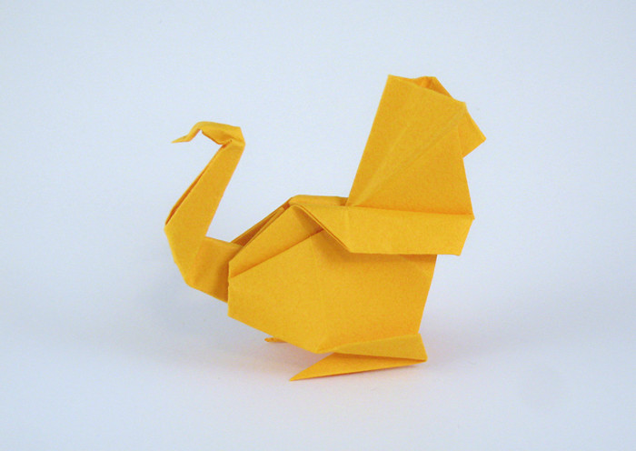 Origami Turkey by Kunihiko Kasahara folded by Gilad Aharoni