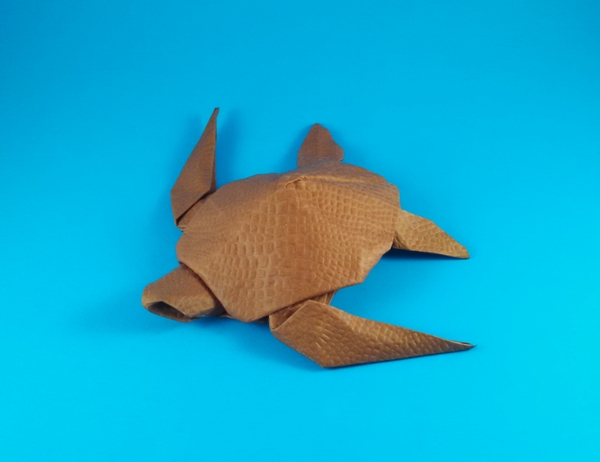 Origami Turtle by Akira Yoshizawa folded by Gilad Aharoni