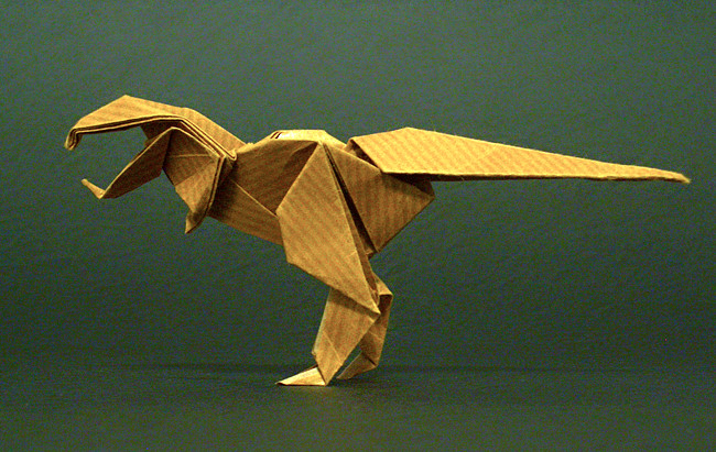 Origami Tyrannosaurus Rex by Kunihiko Kasahara folded by Gilad Aharoni