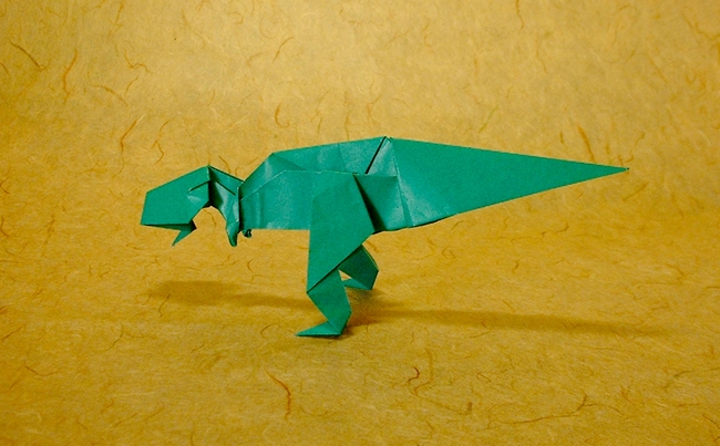 Origami Tyrannosaurus by Tetsuo Kimura folded by Gilad Aharoni