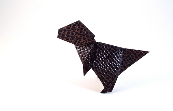 Origami Tyrannosaurus rex baby by Makoto Yamaguchi folded by Gilad Aharoni