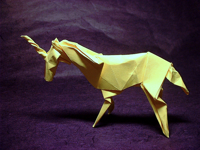 Origami Unicorn by Gabriel Alvarez Casanovas folded by Gilad Aharoni