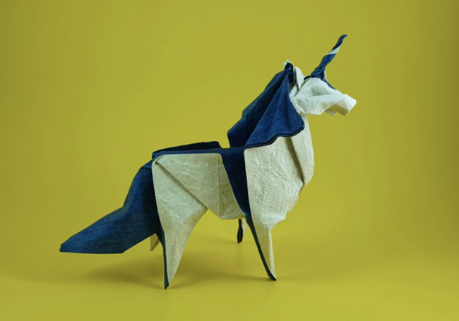Origami Unicorn by Oriol Esteve folded by Gilad Aharoni