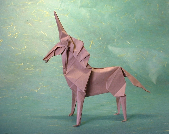 Origami Unicorn by Fumiaki Kawahata folded by Gilad Aharoni