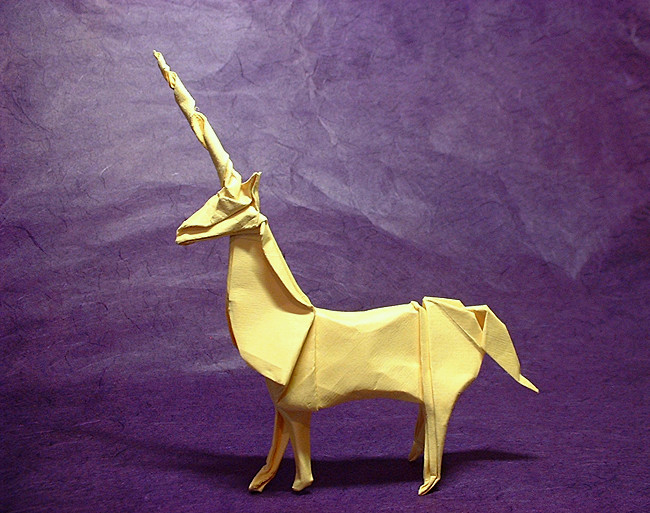 Origami Unicorn by John Montroll folded by Gilad Aharoni