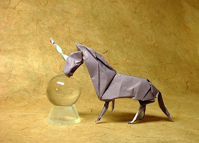 Origami Unicorn by Mario Adrados Netto folded by Gilad Aharoni