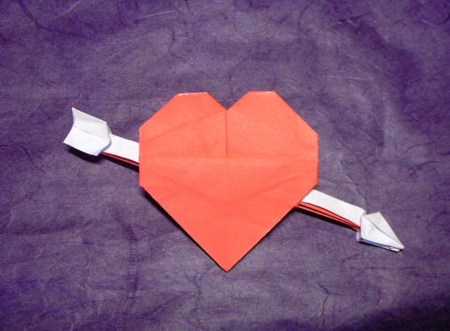 Origami Valentine by Robert J. Lang folded by Gilad Aharoni