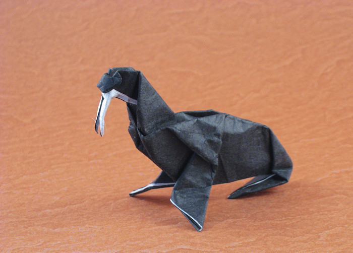 Origami Walrus by John French folded by Gilad Aharoni