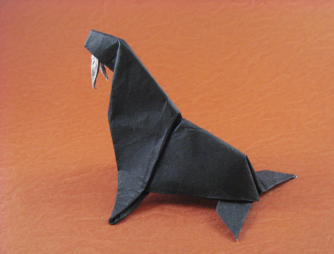 Origami Walrus by John Montroll folded by Gilad Aharoni