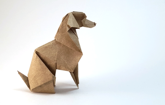 Origami Weimaraner by Roman Diaz folded by Gilad Aharoni