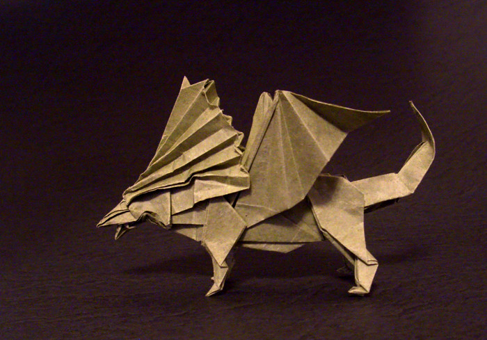 Origami Winged Lion by Kozasa Keiichi folded by Gilad Aharoni