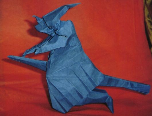 Origami Witch on broomstick by Jose Anibal Voyer folded by Gilad Aharoni