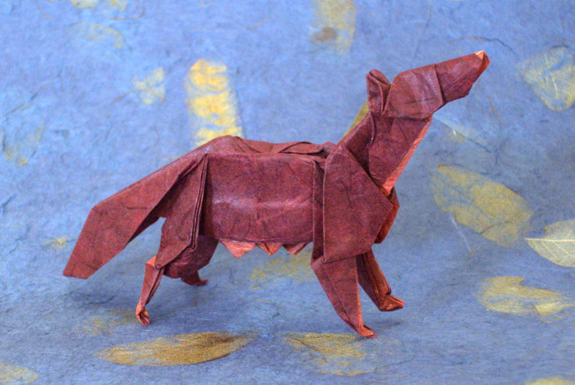 Origami Wolf by Christophe Boudias folded by Gilad Aharoni