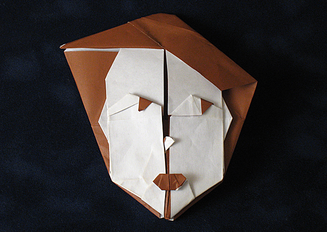 Origami Woman mask by Amparo Martinez Gil folded by Gilad Aharoni