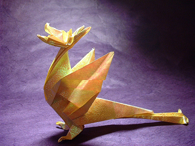 Origami Wyvern by John Montroll folded by Gilad Aharoni