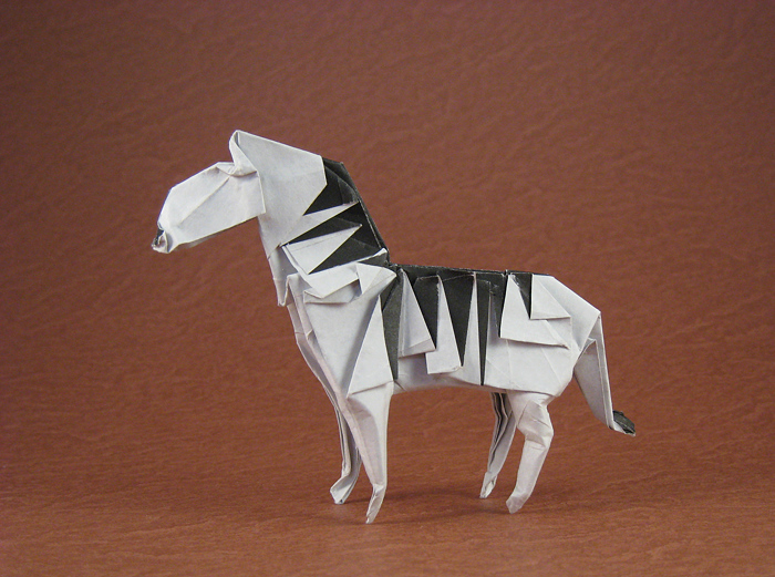 Origami Zebra by John Montroll folded by Gilad Aharoni