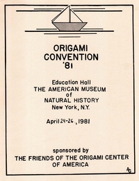 Origami USA Convention 1981 book cover