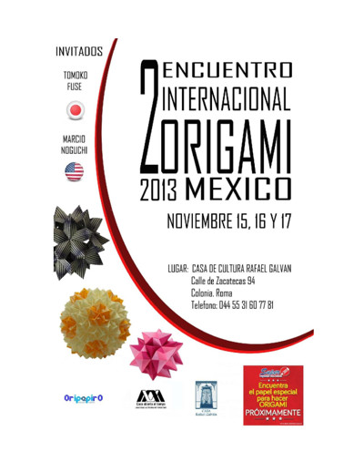 Cover of Mexico Origami Convention 2013