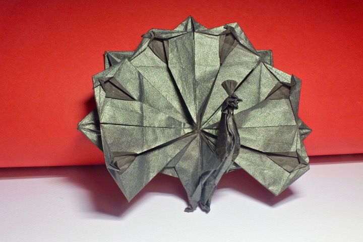 Origami Peacock by Xiaoxian Huang on giladorigami.com