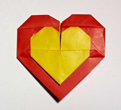 Origami Heart in heart by Helen Lee on giladorigami.com
